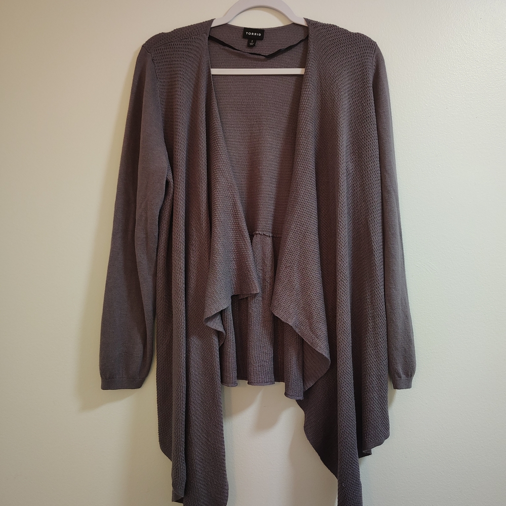 Torrid Women's Open Front Cardigan Sweater - Gray Size 2X